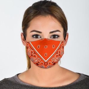 Jolidee Edge Perfect Orange Bandana Face Masks with Layer Filters