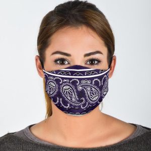 Jolidee Edge Royal Purple Bandana Face Mask with Layer Filters